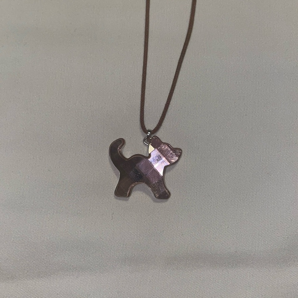 Vintage Swarovski Pink Cat Crystal Necklace
